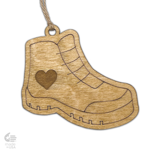 Hiking Boot Ornament w Heart
