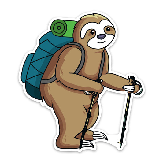Sloth Hiker Sticker
