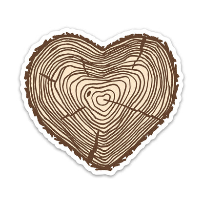 Tree Rings Sticker - Heart