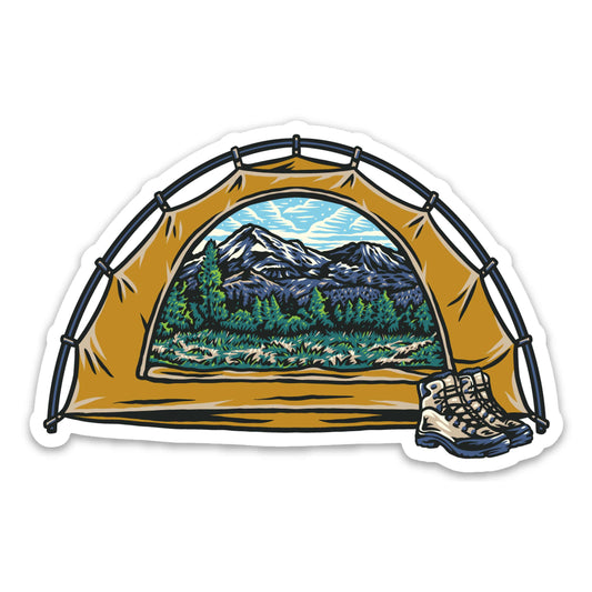 Tent Mountain View Sticker